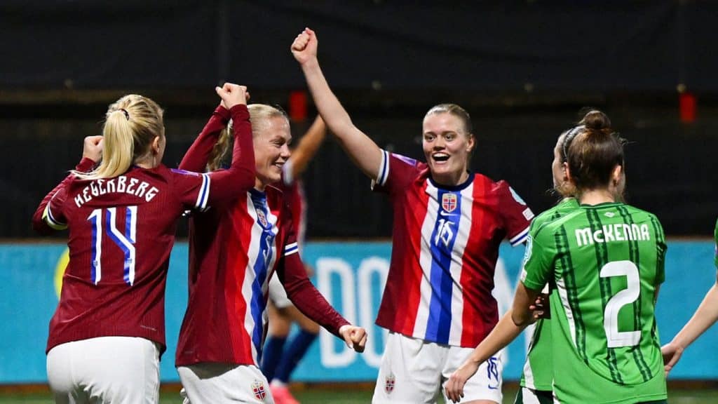 Northern Irelands Euro 2025 . Northern Ireland women's football team reacts after loss to Norway, highlighting resilience amidst defeat.